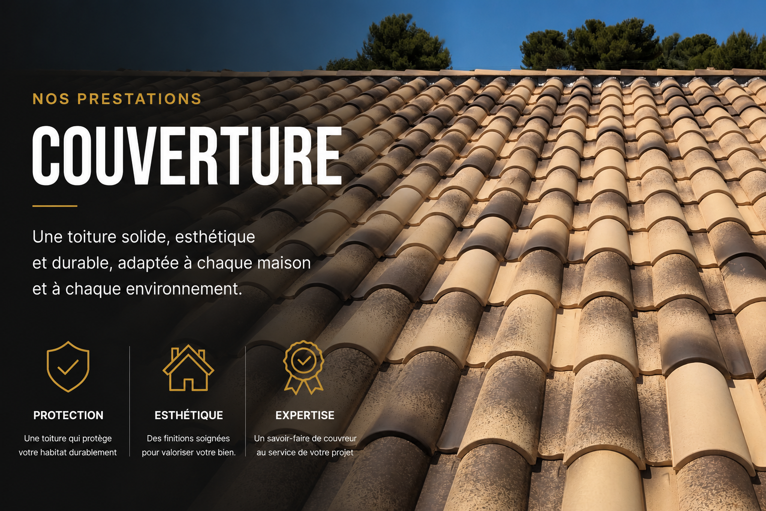 Toiture tuiles canal Hérault — Couverture solide et durable MHP Toiture